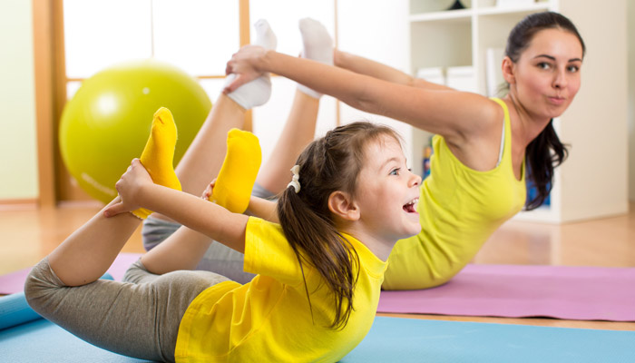 teacher and student doing exercises